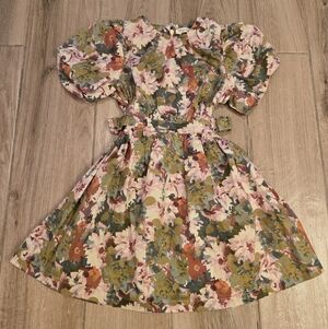 Gingersnaps Floral Side Cut-out Dress, 6Y